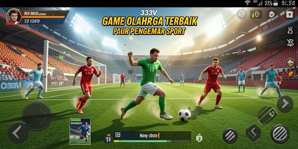 Screenshot utama 333V menampilkan aksi mendebarkan dalam permainan olahraga.
