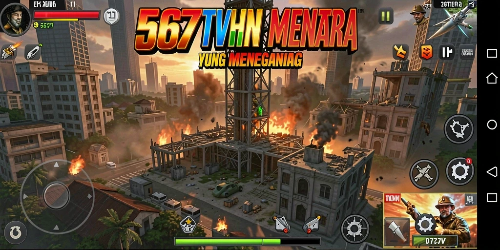Tampilan gameplay Tower Defense yang mendebarkan di layar.