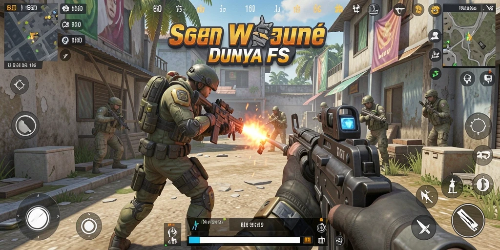 Screenshot gameplay seru 66D dengan aksi tembak-menembak intens.