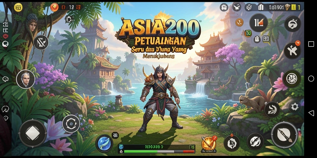 Screenshot gameplay ASIA200, menampilkan petualangan di dunia yang menakjubkan.