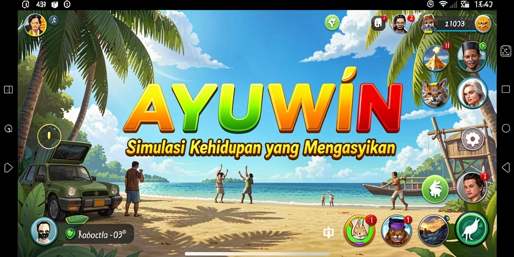 Tangkapan layar menunjukkan interaksi karakter dalam AYUWIN.