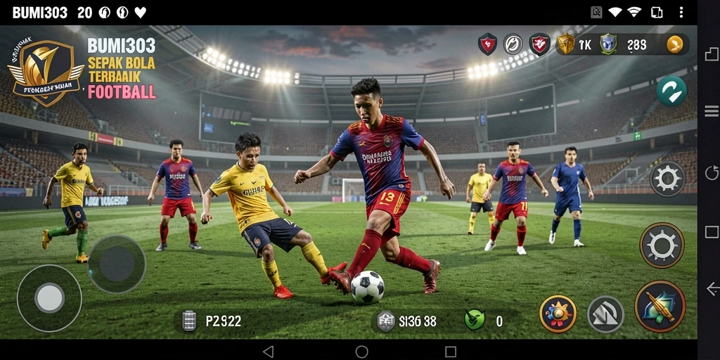 Tampilan gameplay BUMI303 yang menggugah selera penggemar sepak bola.