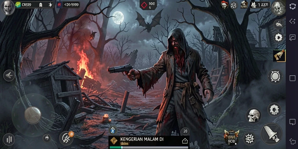 Tampilan gameplay mendebarkan dengan suasana Horror yang mencekam.