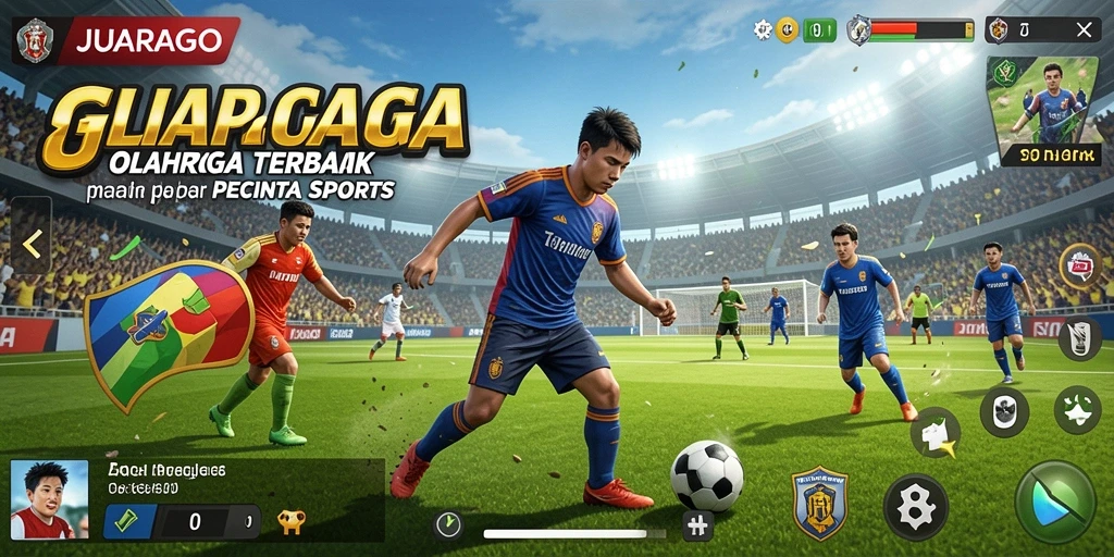Tangkapan layar gameplay JUARAGO dengan aksi pertandingan yang seru.