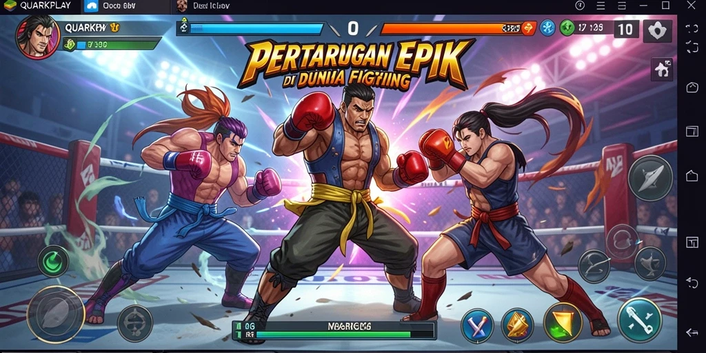 Tangkapan layar dari gameplay Fighting yang mendebarkan di QUARKPLAY.