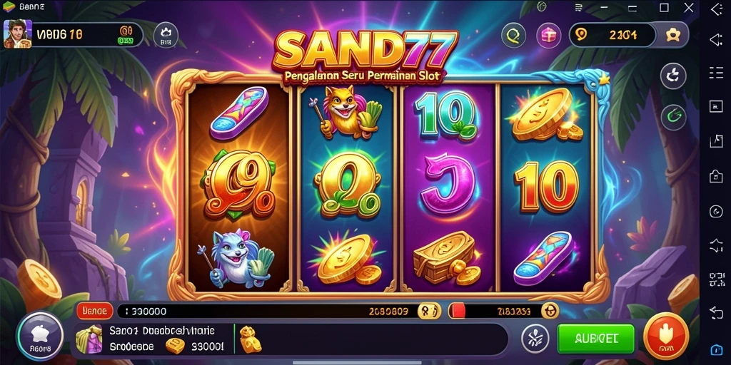 Tampilan gameplay Slot SAND77 yang menawan dengan fitur menarik.