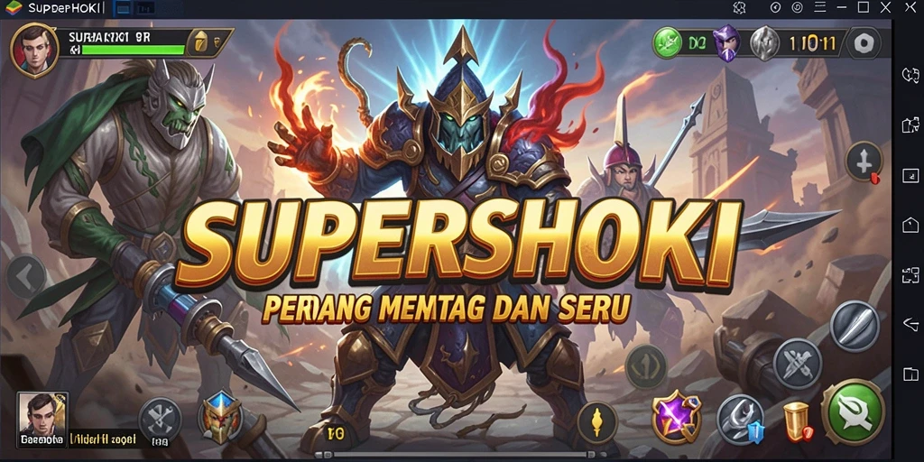 Tampilan gameplay SUPERHOKI yang penuh strategi dan aksi.