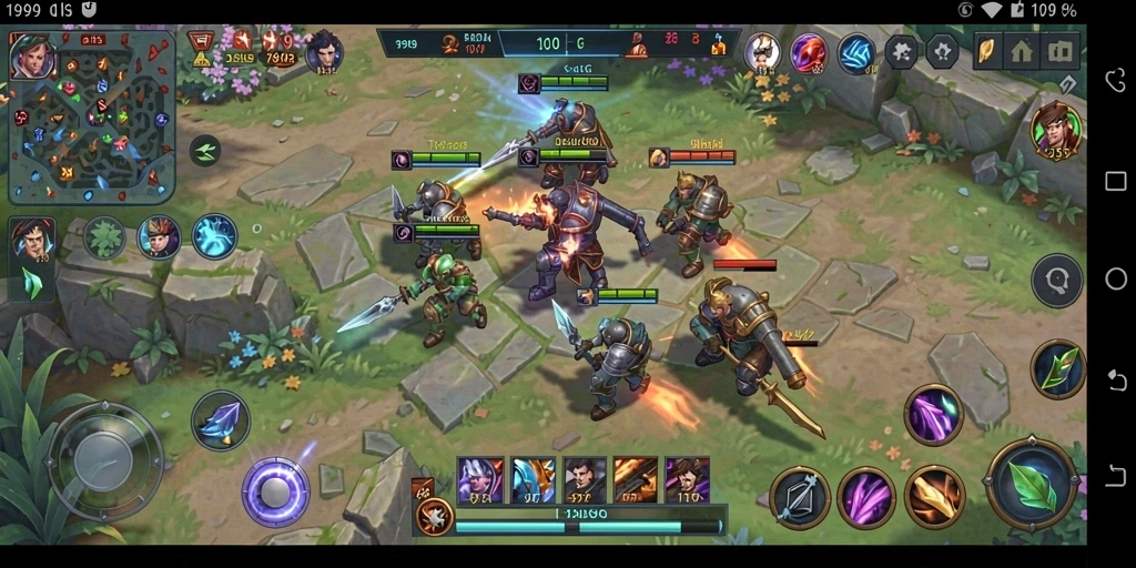 Tampilan gameplay T9999 dengan pertarungan strategis yang seru.