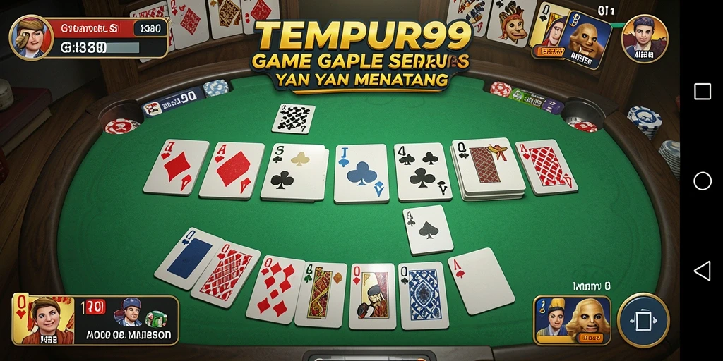 Gameplay seru dan interaktif dari game Gaple TEMPUR99.