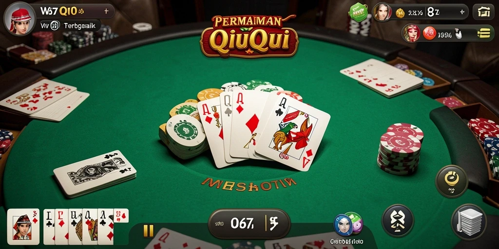 Tangkapan layar W67 menampilkan aksi seru permainan QiuQiu.